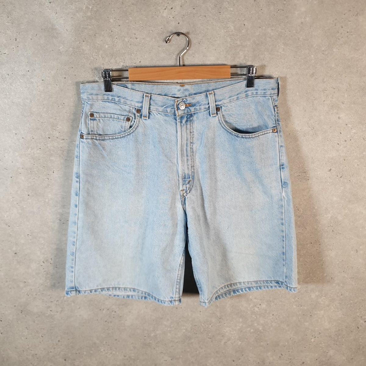 Vintage Levi’s 550 Baggy Shorts Jorts Cargo Mens W34 Blue Relaxed Denim