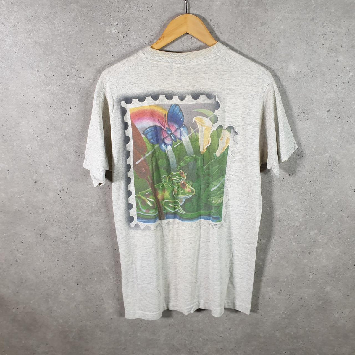 Vintage Best Fruit of the Loom Dublin Graphic USA Single Stitch T Shirt Men’s Medium Grey Big Fish Vintage