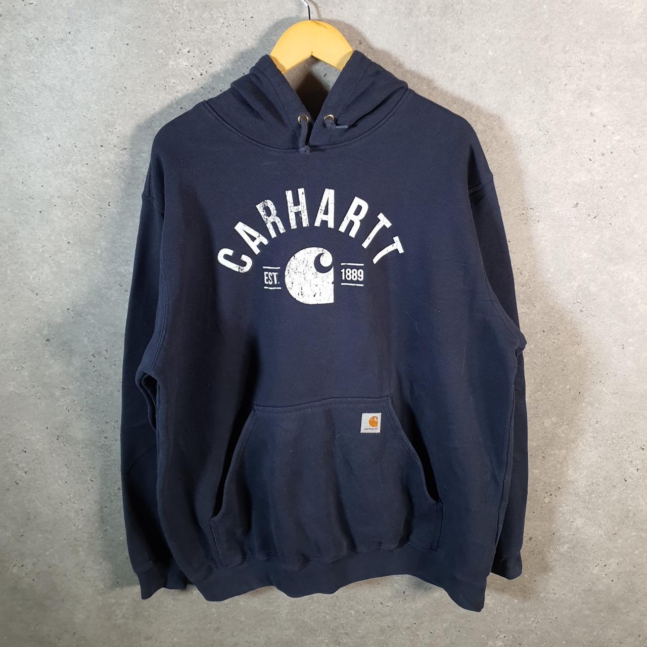 Vintage Carhartt Hoodie Men’s XL Navy Blue Pullover Blank USA Original Fit