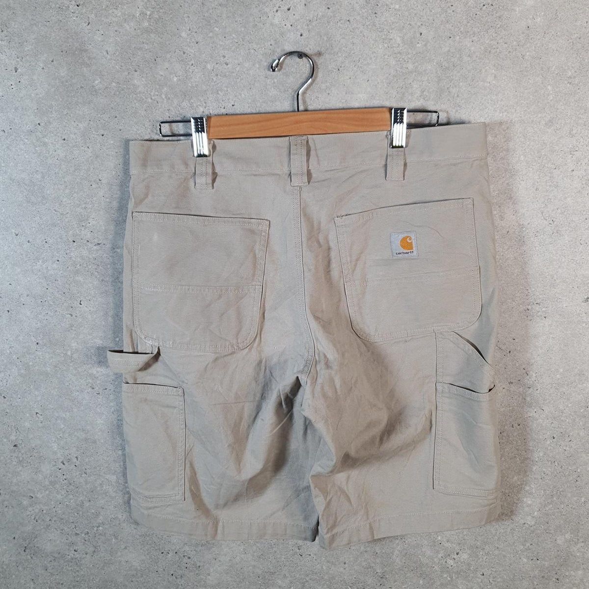 Vintage Carhartt Baggy Carpenter Shorts Jorts Cargo Men’s W34 Brown Relaxed Fit Workwear Big Fish Vintage