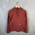 Vintage Carhartt Hoodie Womens XS burgundy Pullover Blank Sweatshirt USA Relaxed Fit