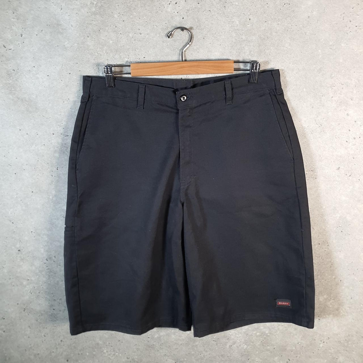 Vintage Dickies Baggy Chino Shorts Jorts Cargo Mens W36 Black Regular Fit