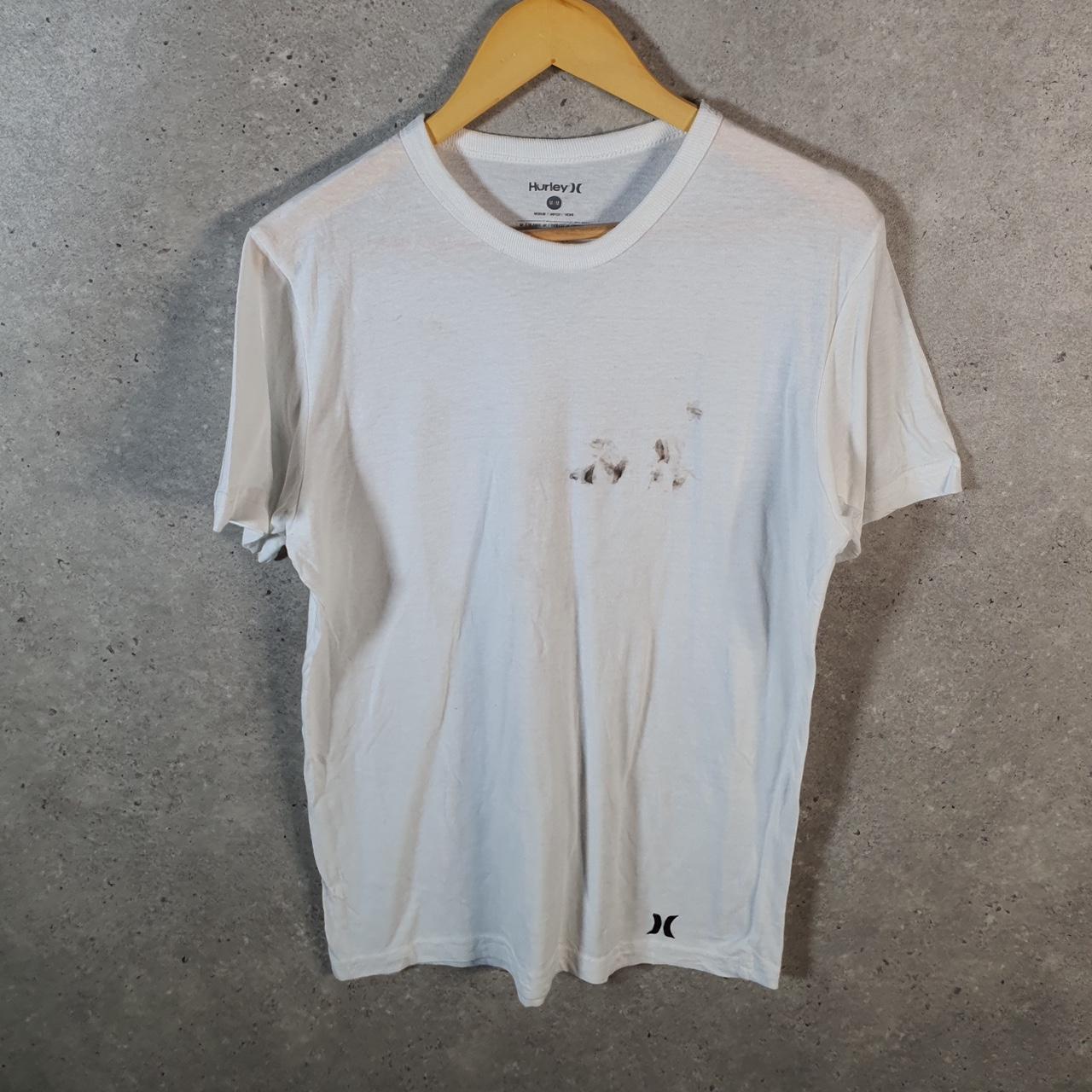 Vintage Hurley Spellout T Shirt Men’s White Medium Casual Sports Logo Athletic