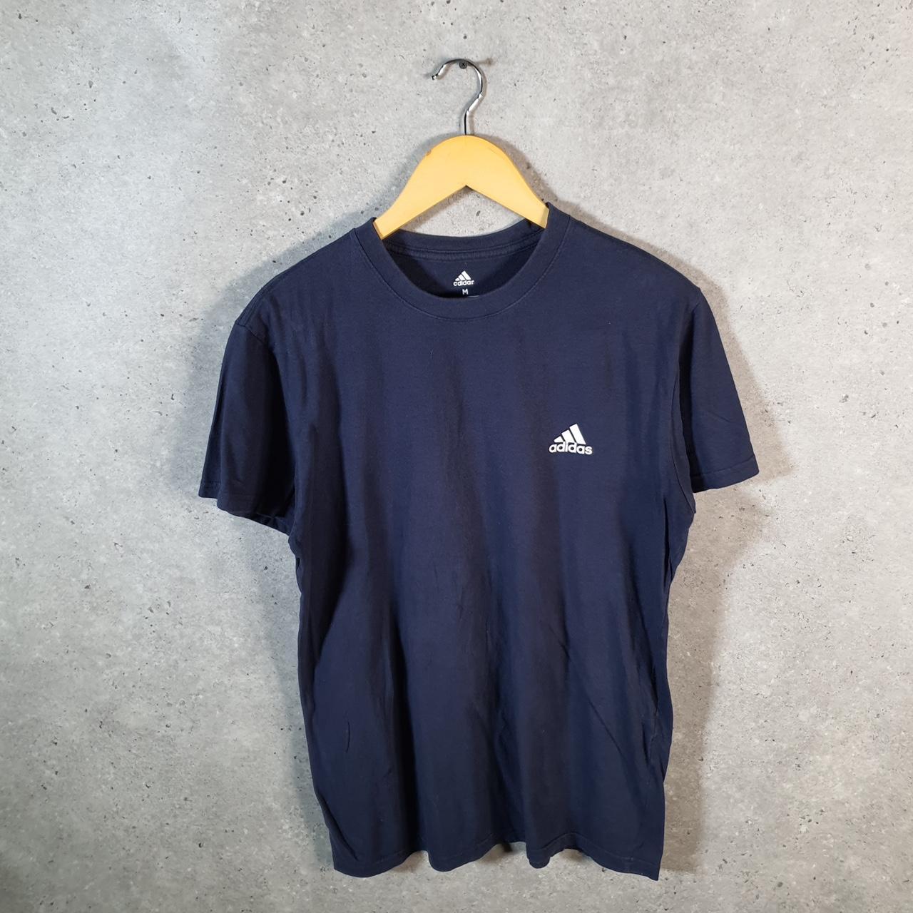 Vintage Adidas Golf T Shirt Shirt Men’s Medium Navy Blue Three Stripes Logo Athletic
