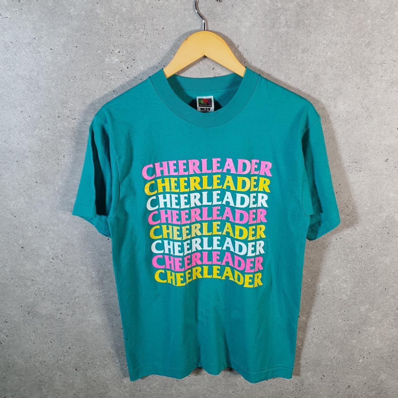 Vintage Fruit of the Loom Cheerleader 1996 USA Single Stitch T Shirt Men’s Medium Blue