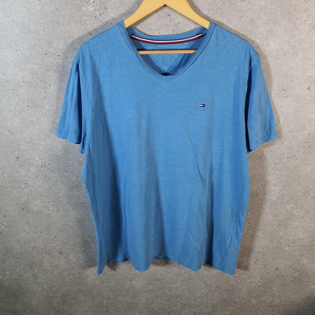 Vintage Tommy Hilfiger T Shirt Men’s Large Blue Classic Fit Embroidered Logo