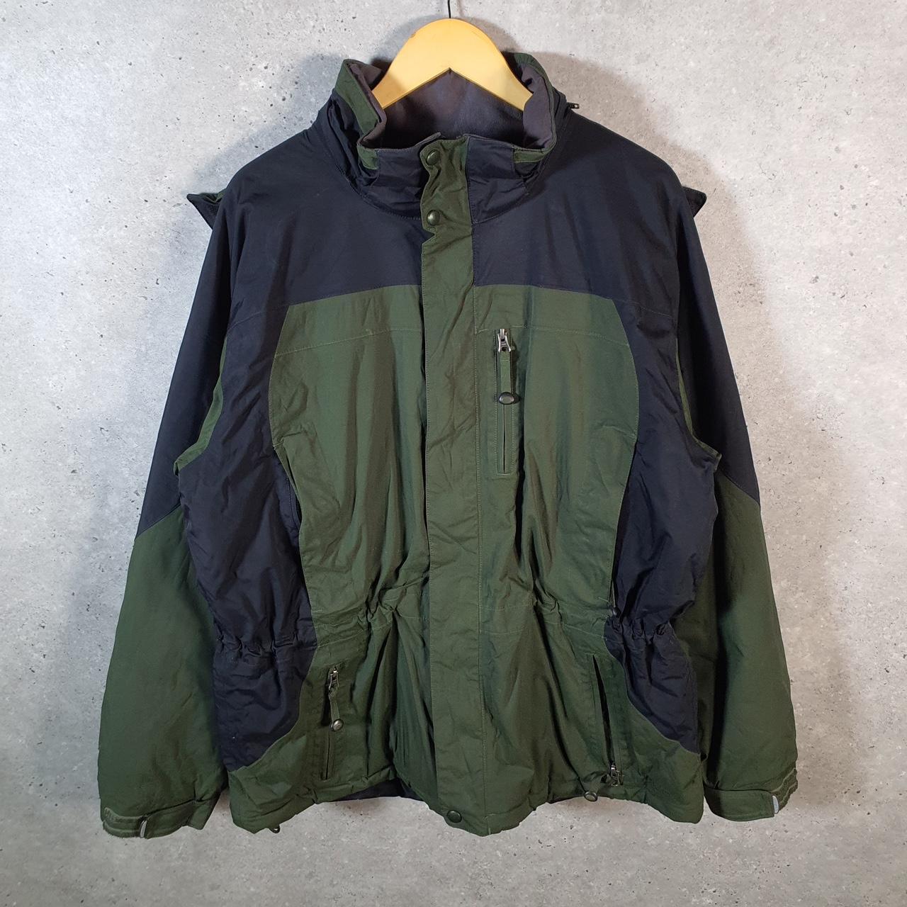 Vintage L.L. Bean Outdoors Nylon Jacket Mens Large Green Waterproof Hooded