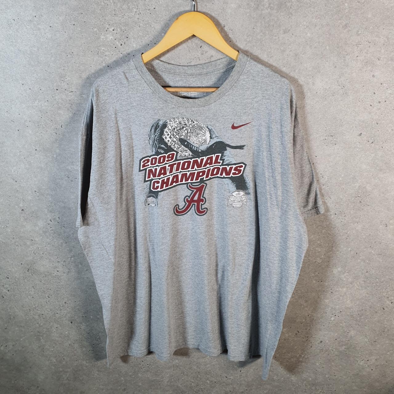 Vintage Nike Team 2009 Alabama Crimson Tide T Shirt Men’s 2XL Grey Swoosh Athletic