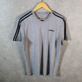 Vintage Adidas Spellout Retro T Shirt Men’s Large Grey Three Stripes Logo