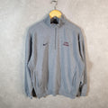 Vintage Nike 1/4 Zip Embroidered Sweatshirt Men’s Small Grey Swoosh Y2K Pullover