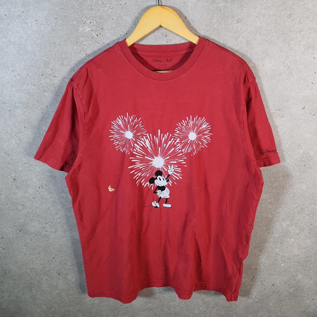 Vintage Disney Land Mickey Mouse T Shirt Men’s XL Red Graphic Cartoon