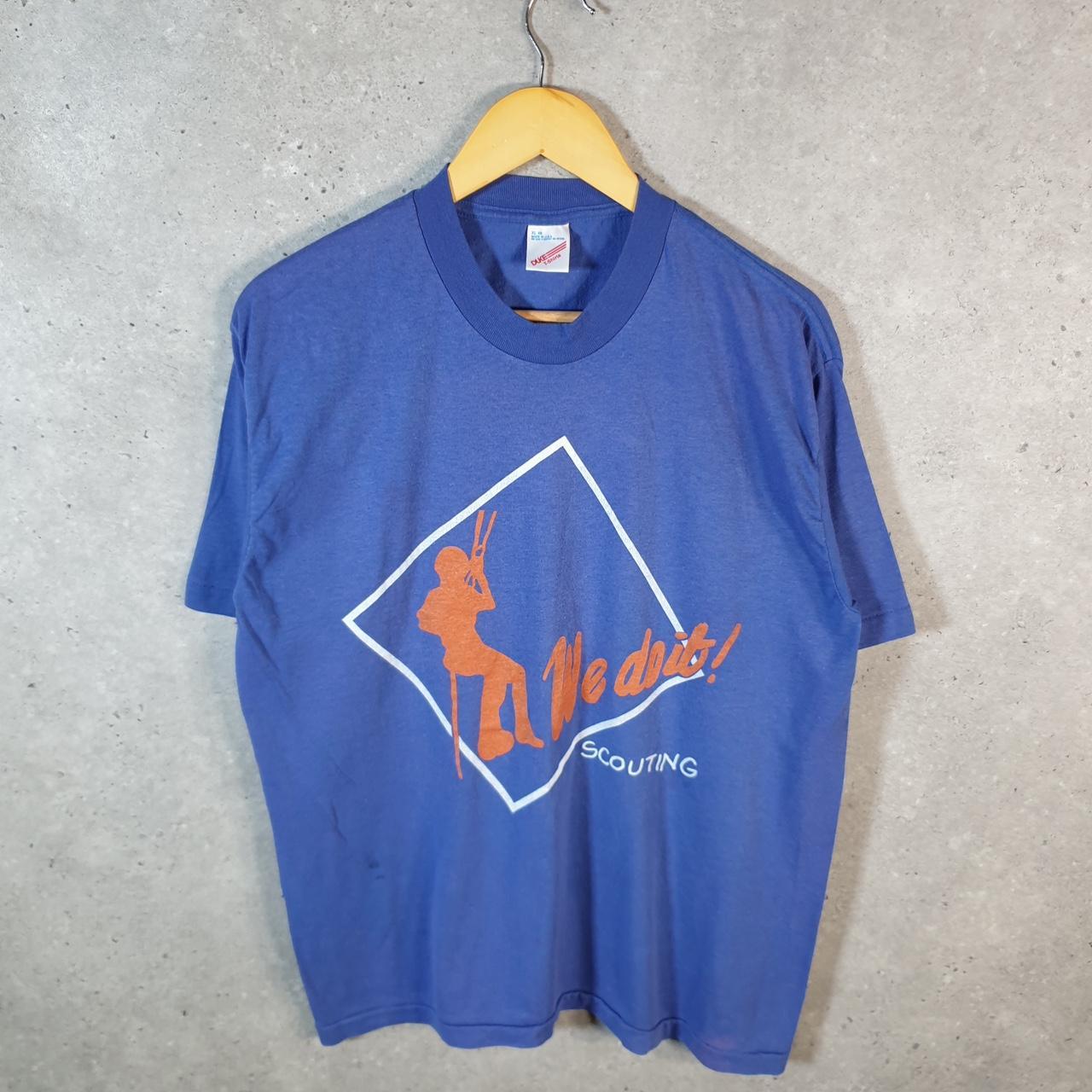 Vintage Duke We Do It Scouting 90s USA Single Stitch T Shirt Men’s XL Blue