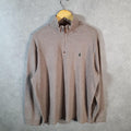 Vintage Ralph Lauren Polo 1/4 Zip Sweatshirt Men’s XL Beige Pullover Pony C8831