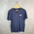 Vintage Puma Spellout T Shirt Men’s Medium Blue Logo Athletic C9875