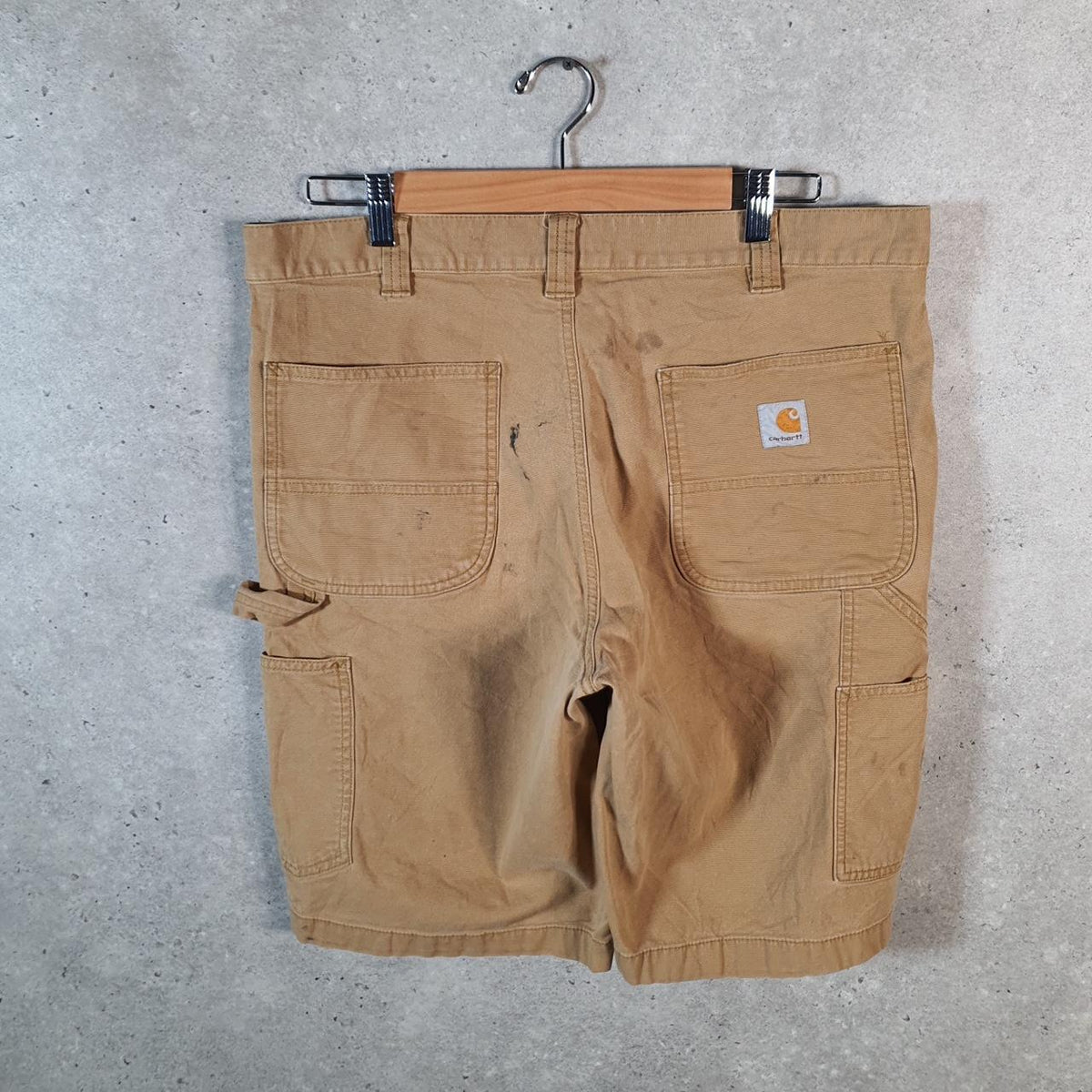 Vintage Carhartt Baggy Carpenter Shorts Jorts Cargo Men’s W36 Brown Relaxed Fit Workwear Big Fish Vintage
