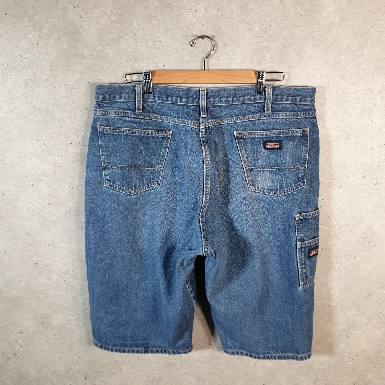 Vintage Dickies Baggy Denim Jean Shorts Jorts Cargo Mens W40 Blue Loose Fit