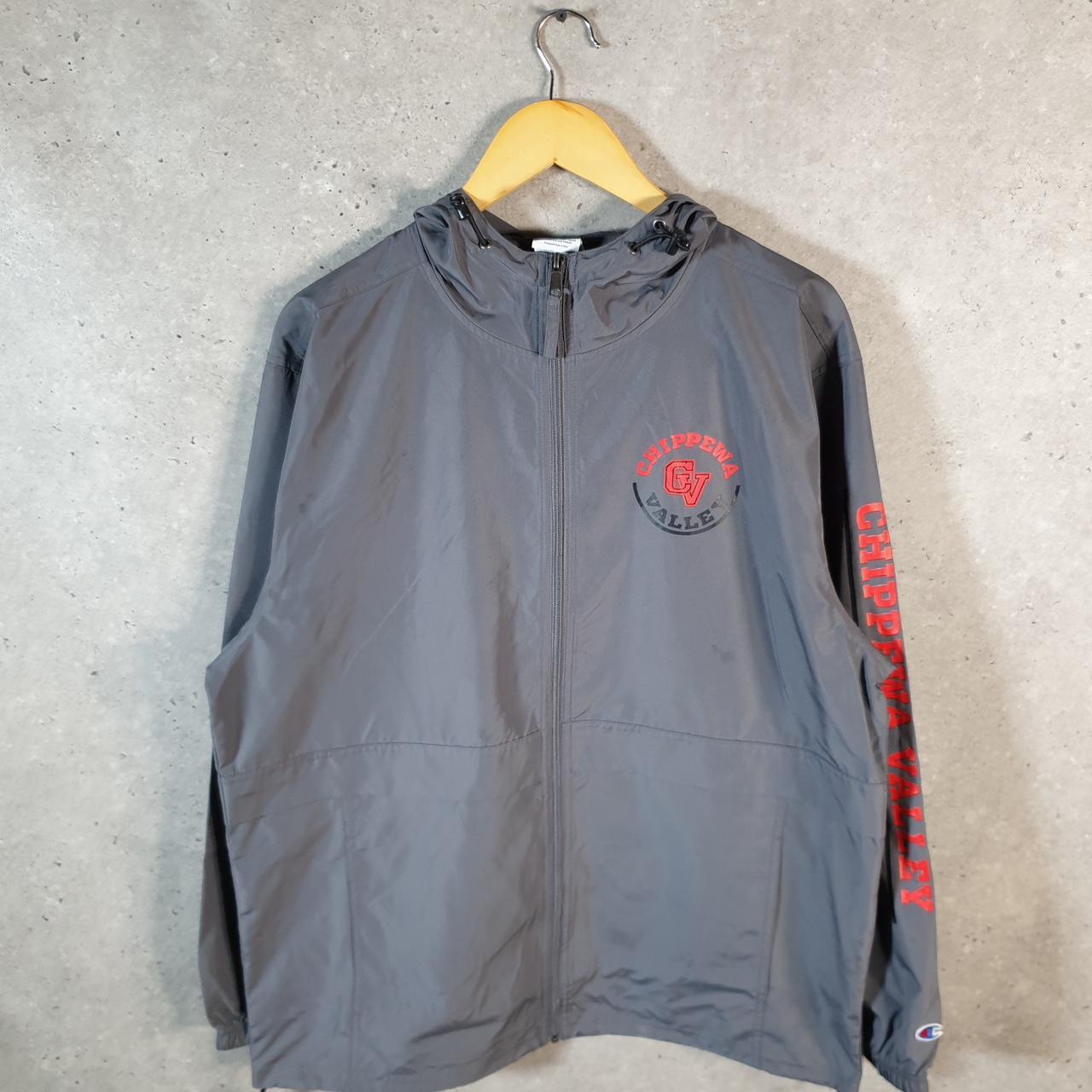 Vintage Champion Windbreaker Mens Large Grey Full Zip