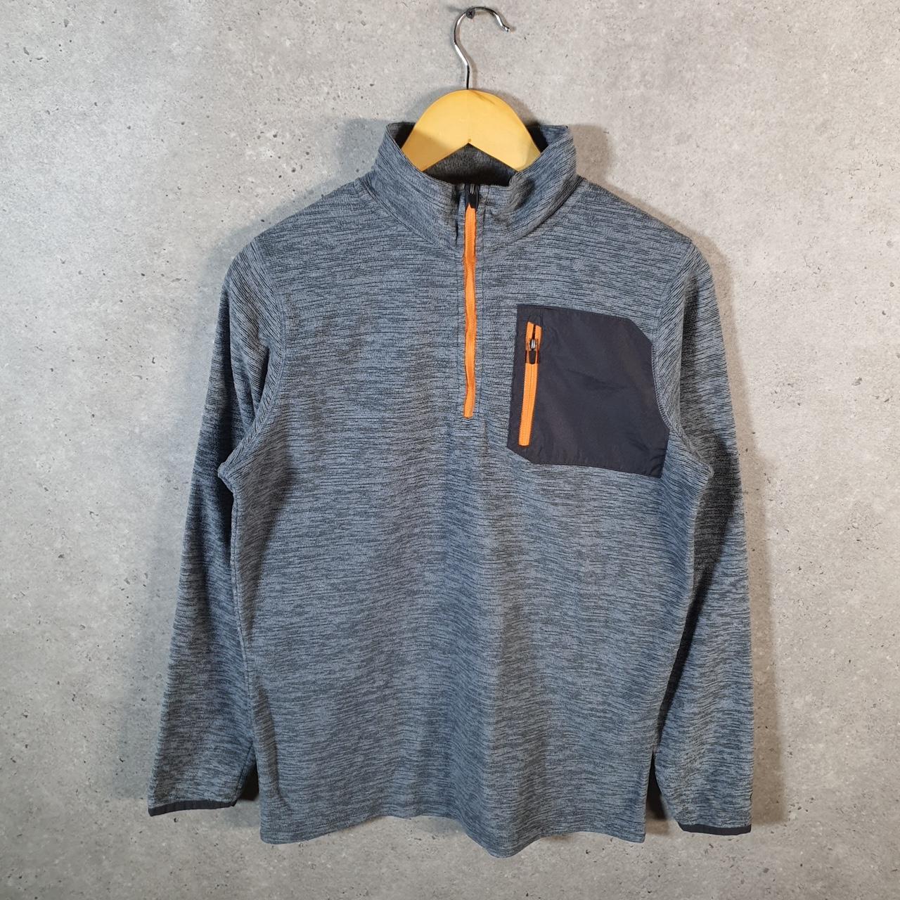 Vintage Champion 1/4 Zip Sweatshirt Womens XL Grey Pullover Logo