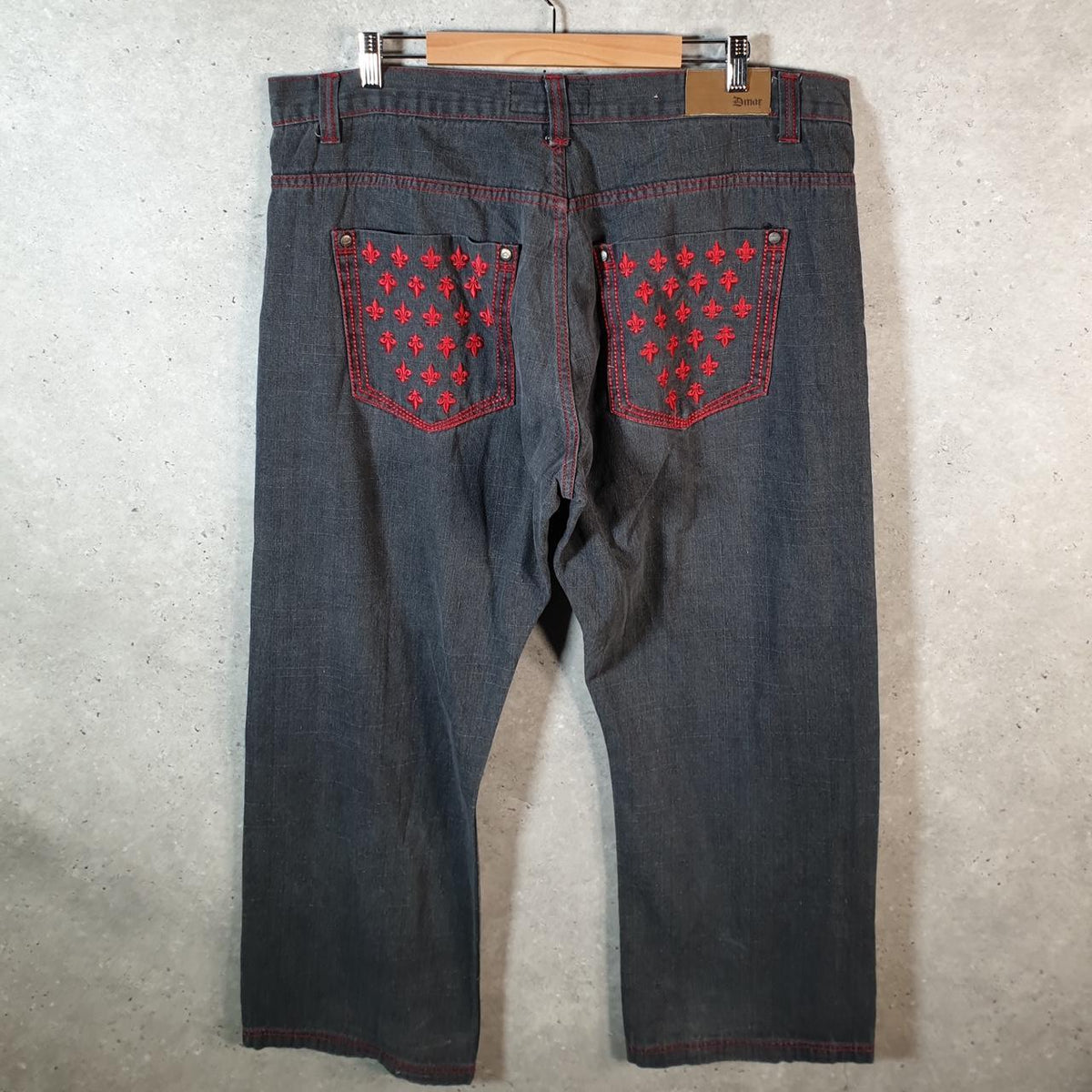 Vintage Dmar Baggy Y2K Hip Hop Jeans Mens W44 L32 Grey Denim Wide Leg Big Fish Vintage