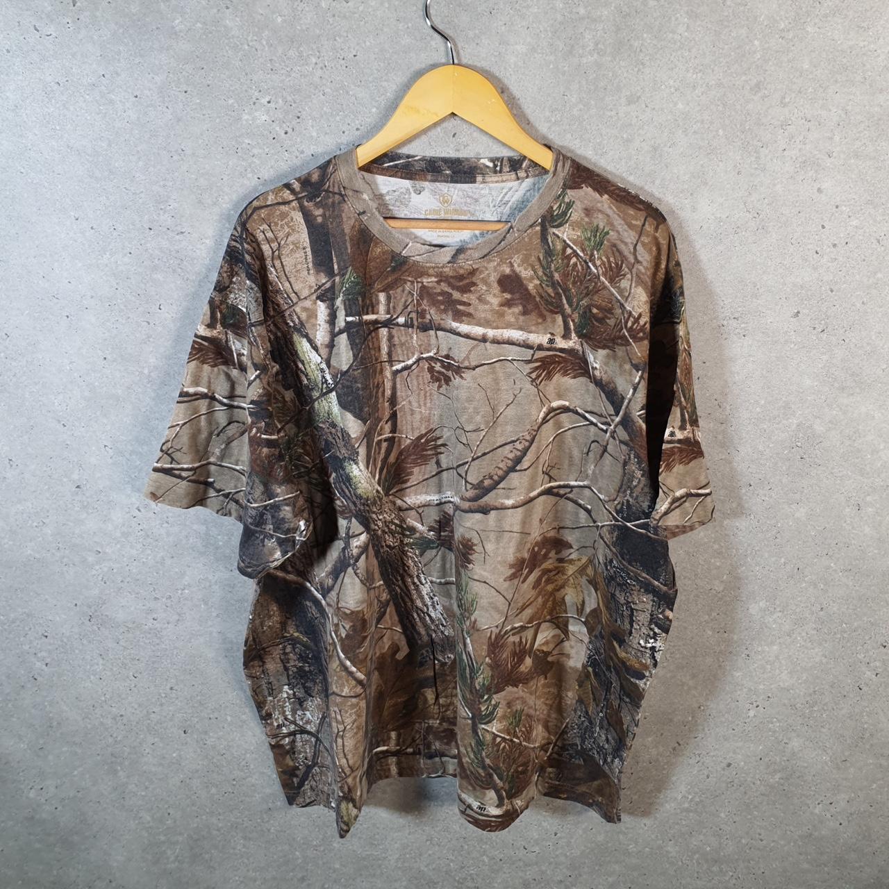 Vintage Game Winner RealTree Camoflauge T Shirt Men’s 2XL Green Camo Short Sleeve