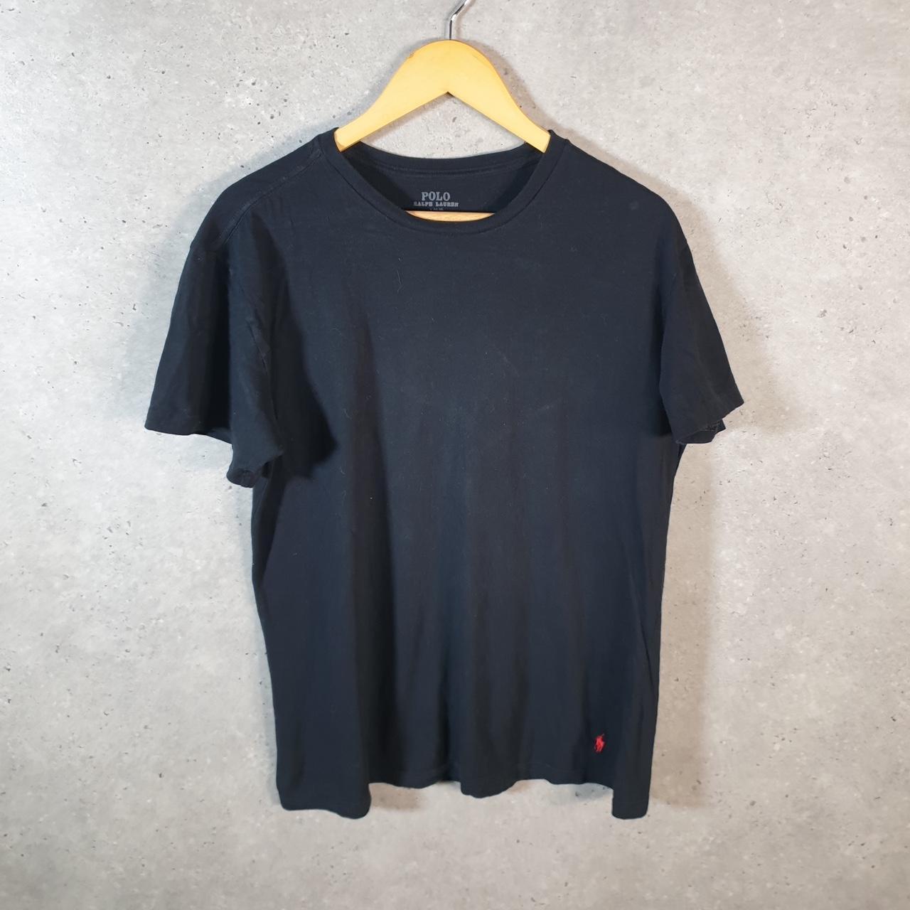 Vintage Ralph Lauren Polo T Shirt Men’s Large Black Embroidered Slim Fit Pony C9057