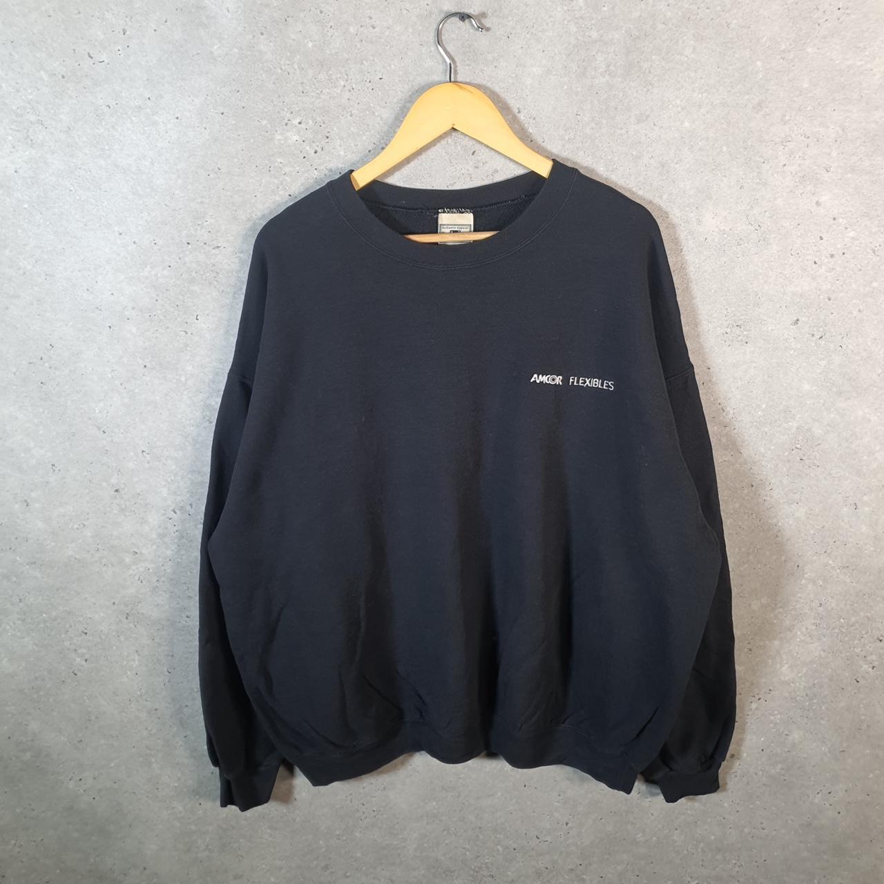 Vintage Lee Heavyweight Sweatshirt Men’s XL Black USA Amcor Flexibles Embroidered