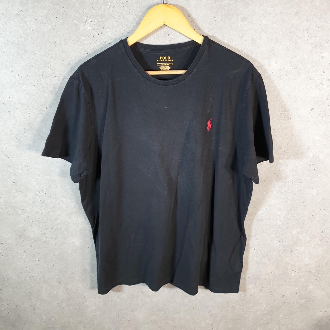 Vintage Ralph Lauren Polo T Shirt Men’s Large Black Embroidered Classic Fit Pony C8615