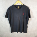 Vintage Ralph Lauren Polo T Shirt Men’s Large Black Embroidered Classic Fit Pony C8615