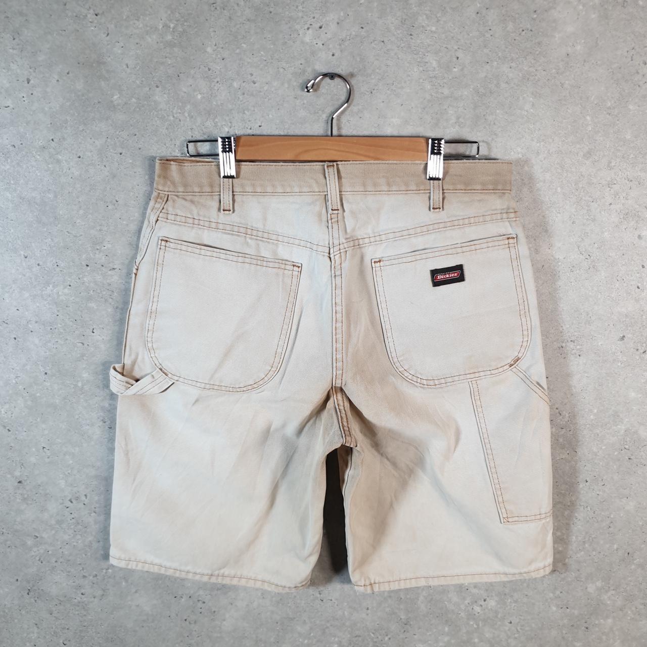 Vintage Dickies Baggy Carpenter Chino Shorts Jorts Cargo Mens W34 Brown Relaxed Fit