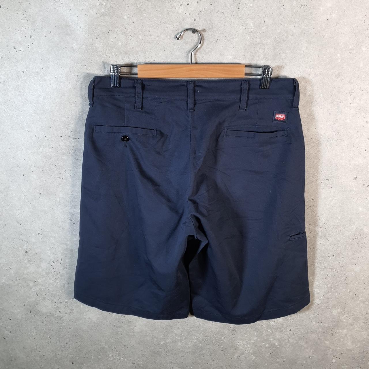 Vintage Red Kap Baggy Chino Shorts Jorts Cargo Mens W34 Navy Blue Loose Fit