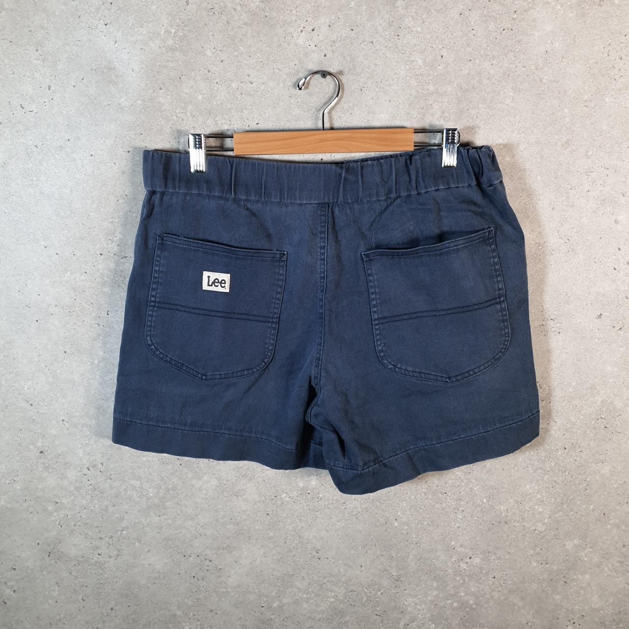 Vintage Lee Baggy Shorts Jorts Cargo Womens W34 Blue Relaxed Cargo
