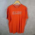 Vintage Nike Illini T Shirt Men’s XL Orange Logo Spellout Swoosh Athletic