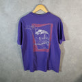 Vintage Hanes 1993 Boston Marathon AmbyBurfoots USA Single Stitch T Shirt Men’s Large Purple