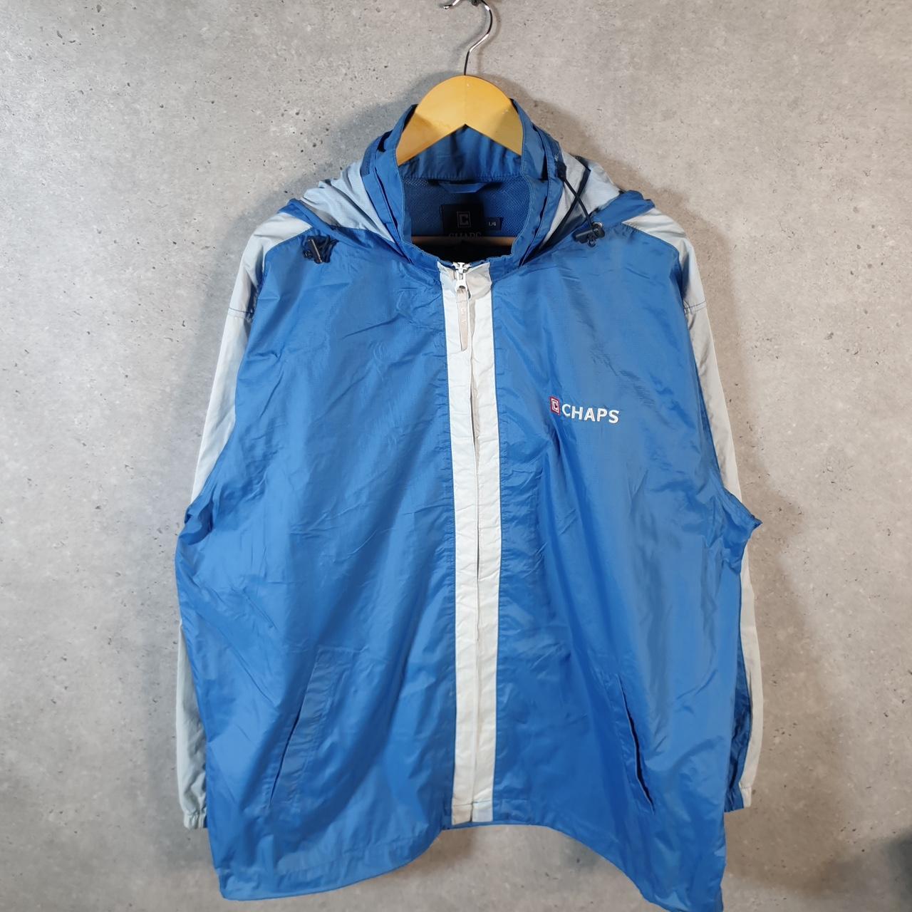Vintage Chaps Ralph Lauren Windbreaker Mens Large Blue Full Zip