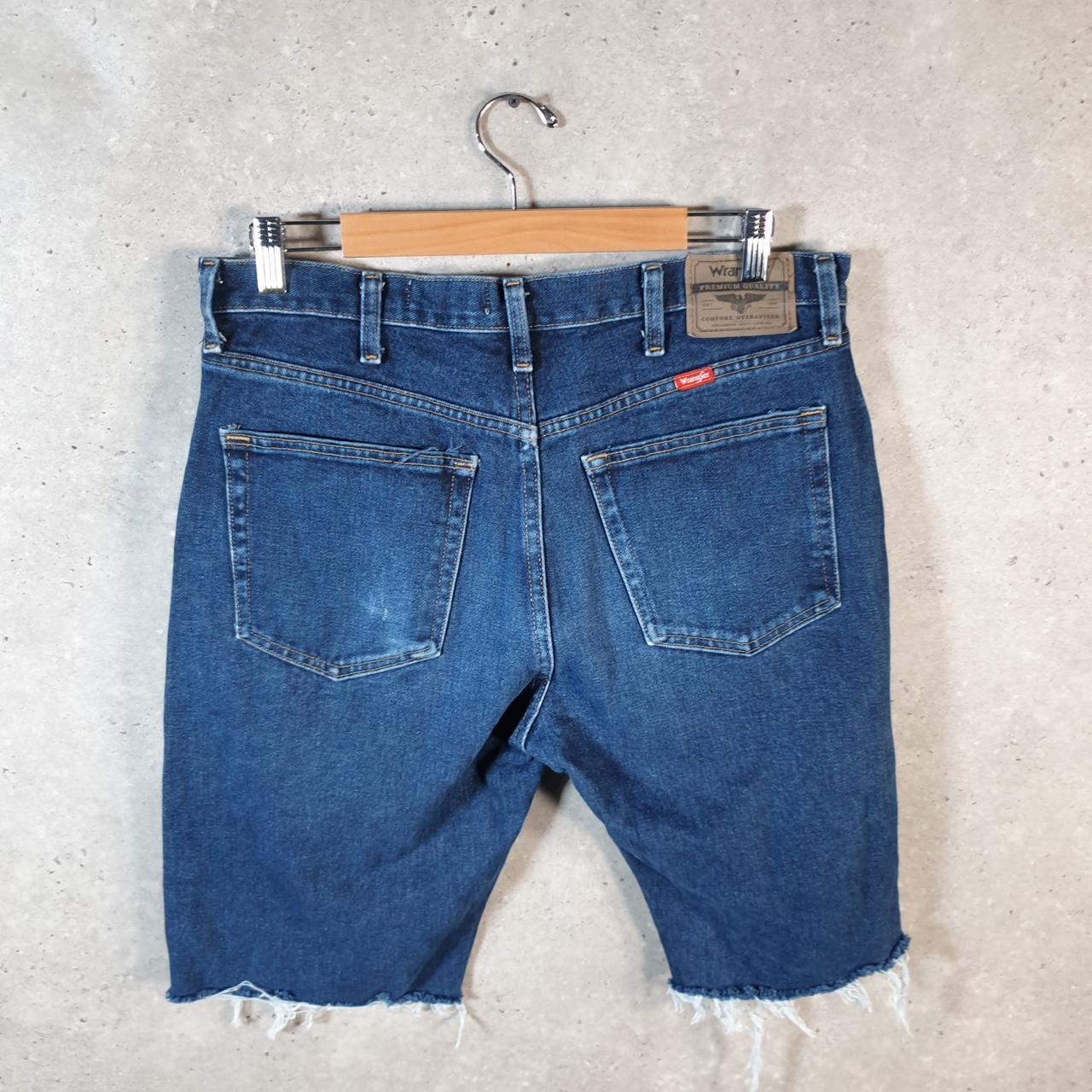 Vintage Wrangler Denim Shorts Jorts Cargo Men’s W34 Blue Baggy Cotton