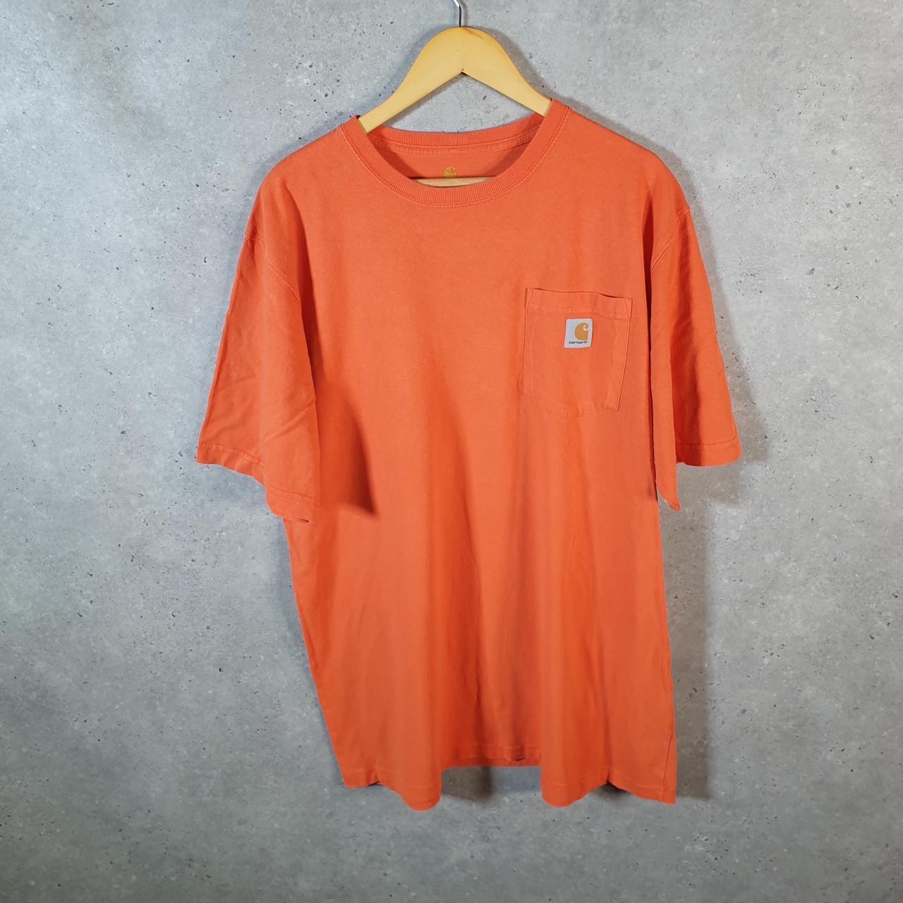 Vintage Carhartt Pocket T Shirt Men’s Large Tall Orange Workwear Chore Utility Original Fit