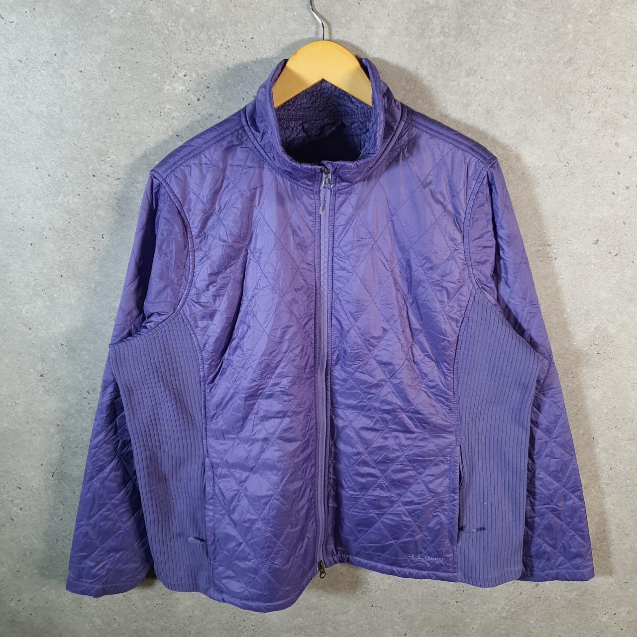 Vintage L.L. Bean Puffer Jacket Womens 2XL Purple Waterproof Shell