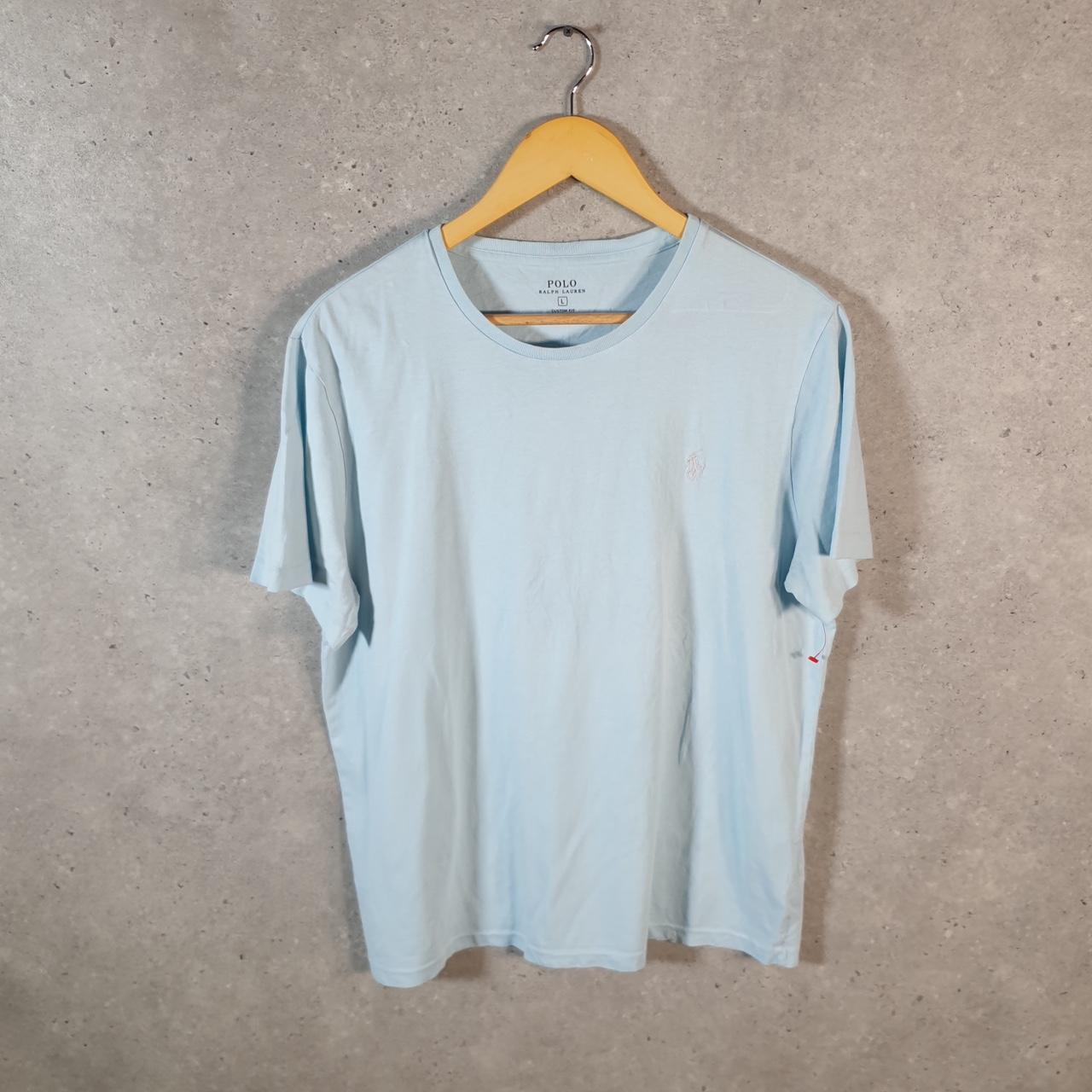 Vintage Ralph Lauren Polo T Shirt Men’s Large Blue Embroidered Custom Fit Pony C9049