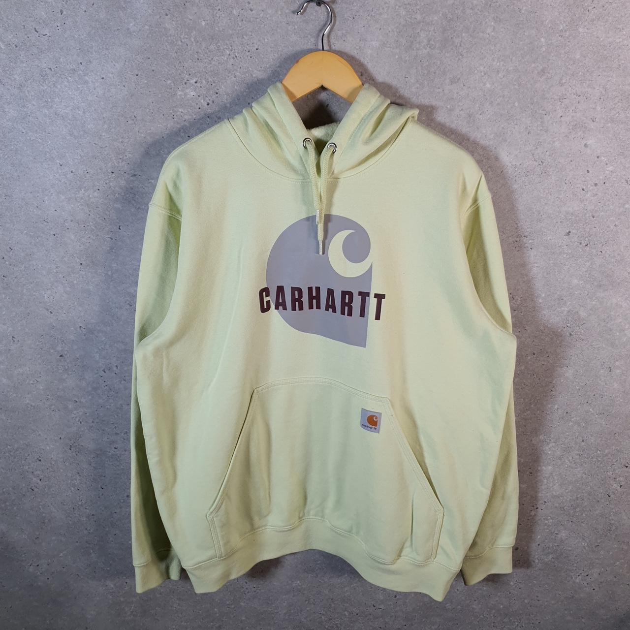 Vintage Carhartt Hoodie Men’s Large Green Pullover Blank USA Loose Fit