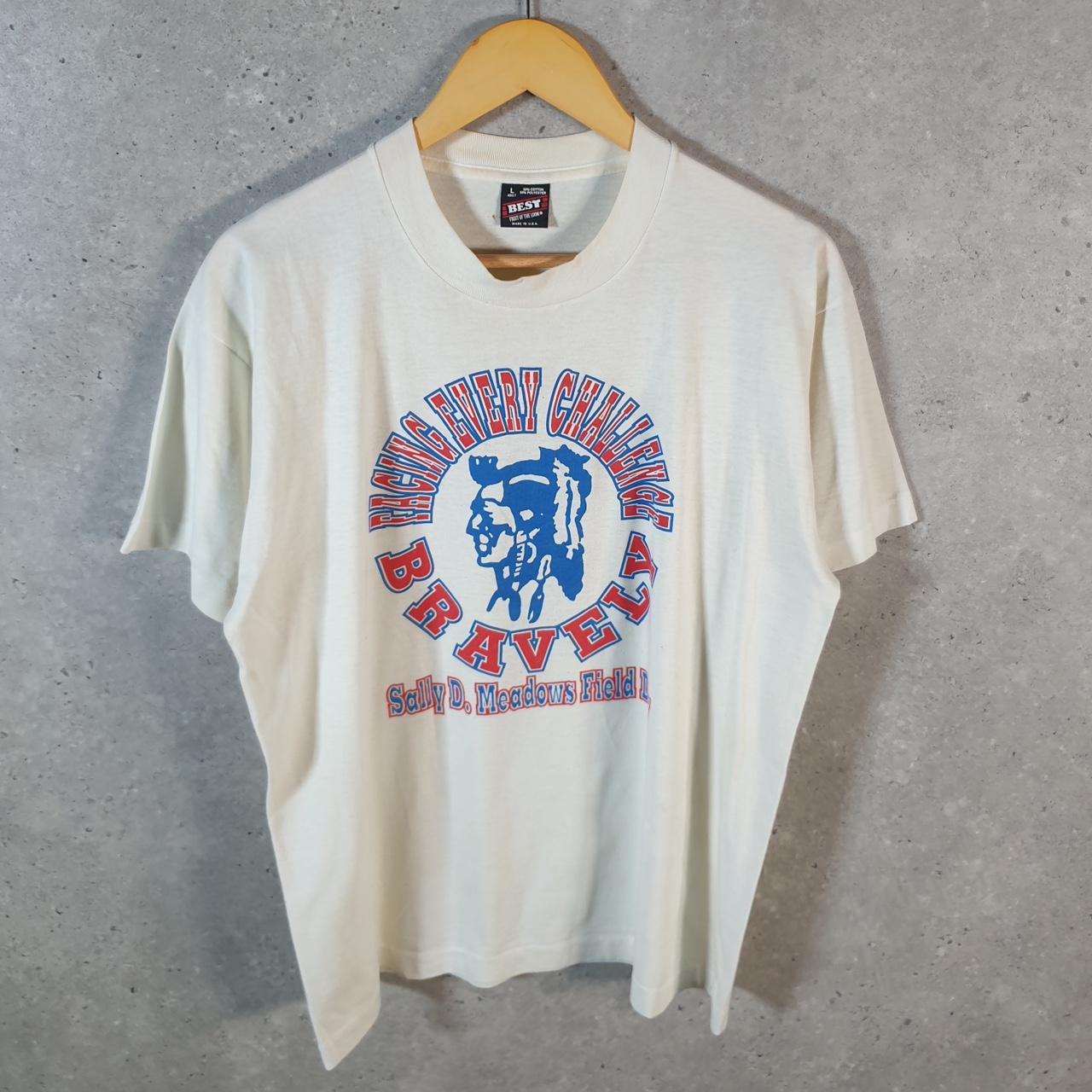 Vintage Fruit of the Loom Sally D Meadows Field 90s USA Single Stitch T Shirt Men’s Large White