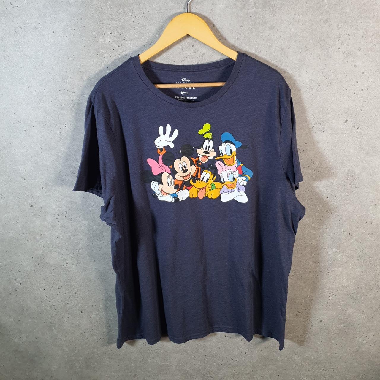 Vintage Disney Land Mickey Mouse T Shirt Shirt Womens  2XL Navy Blue Graphic Cartoon