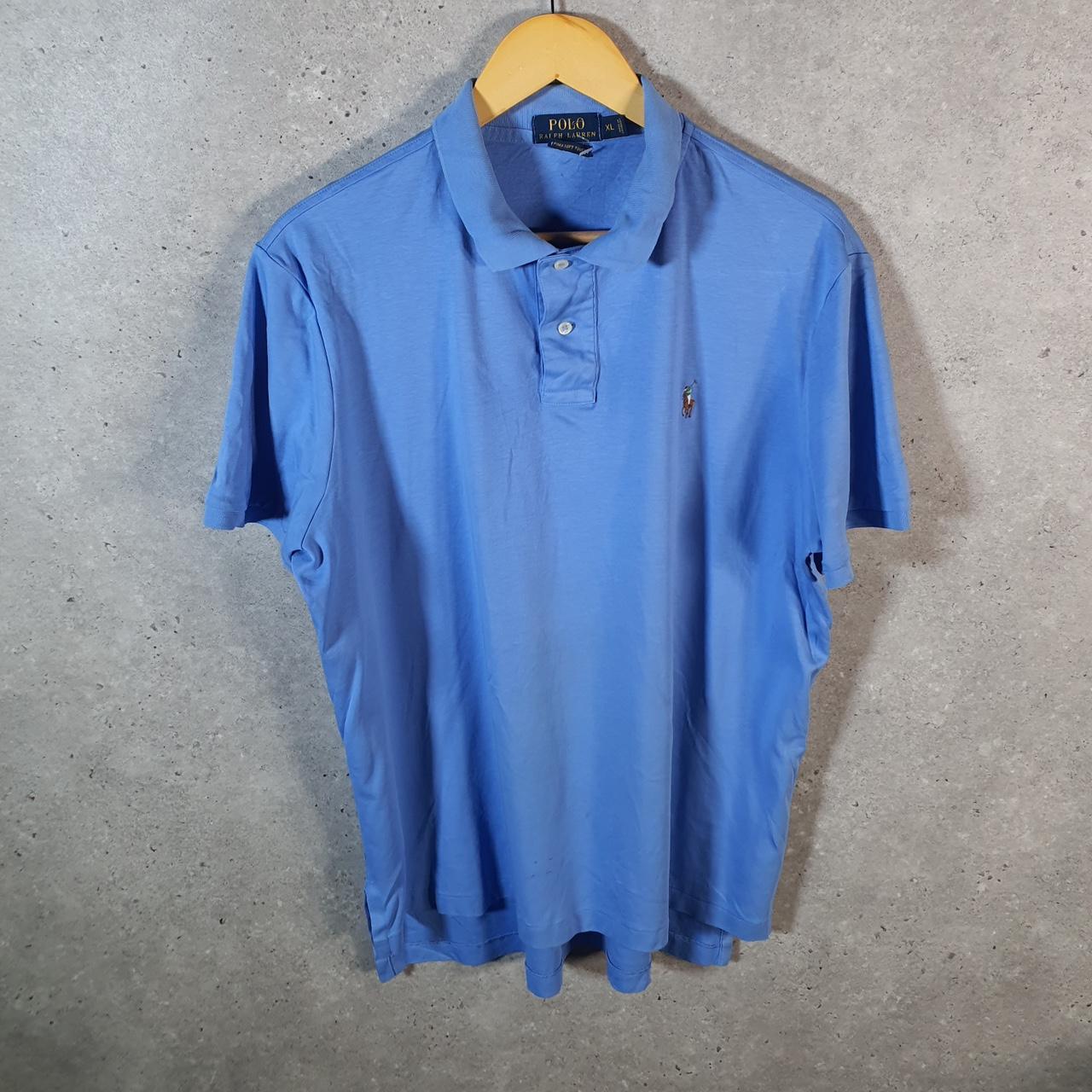 Vintage Ralph Lauren Polo Shirt Men’s XL Blue Pima Soft Touch Embroidered Pony