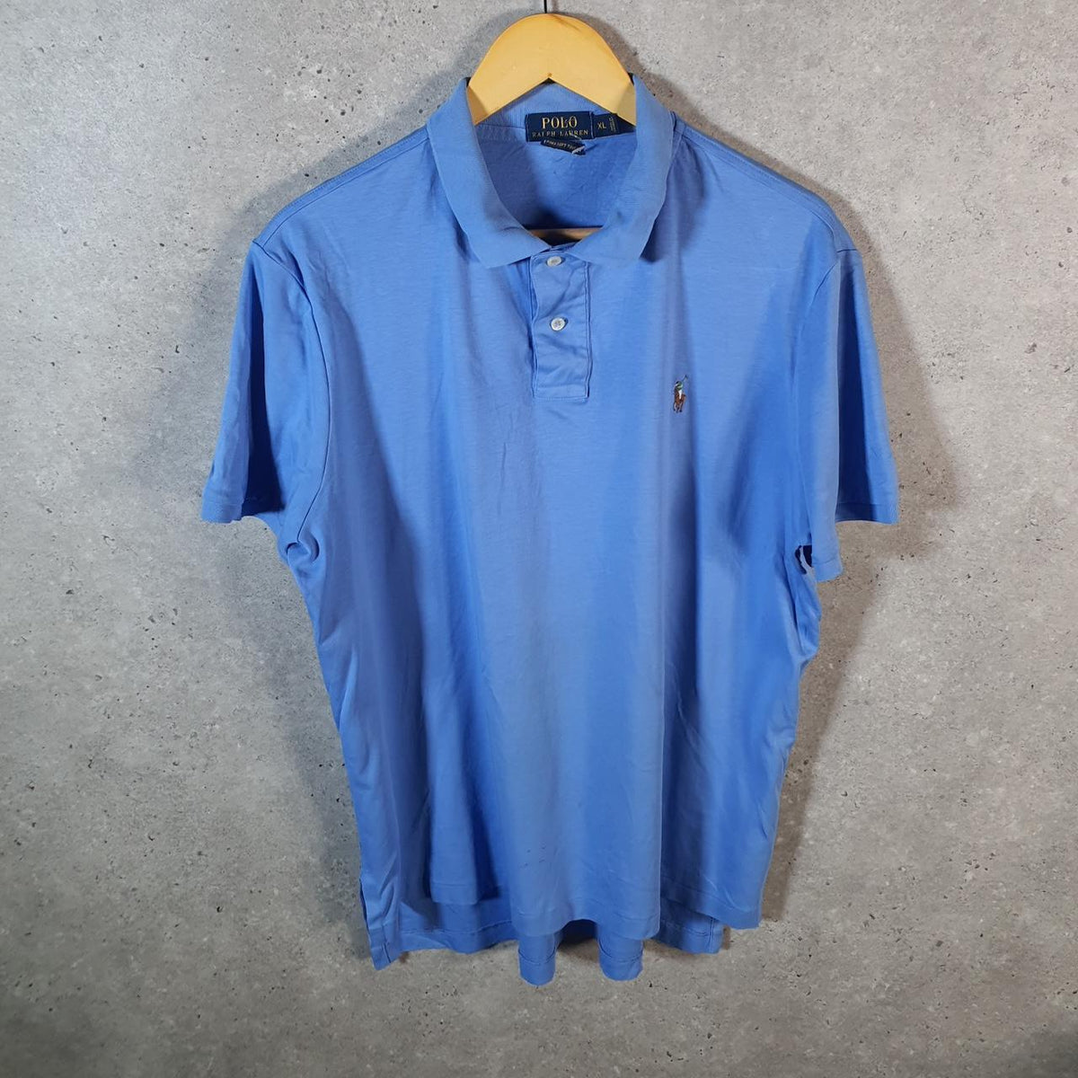 Vintage Ralph Lauren Polo Shirt Men’s XL Blue Pima Soft Touch Embroidered Pony