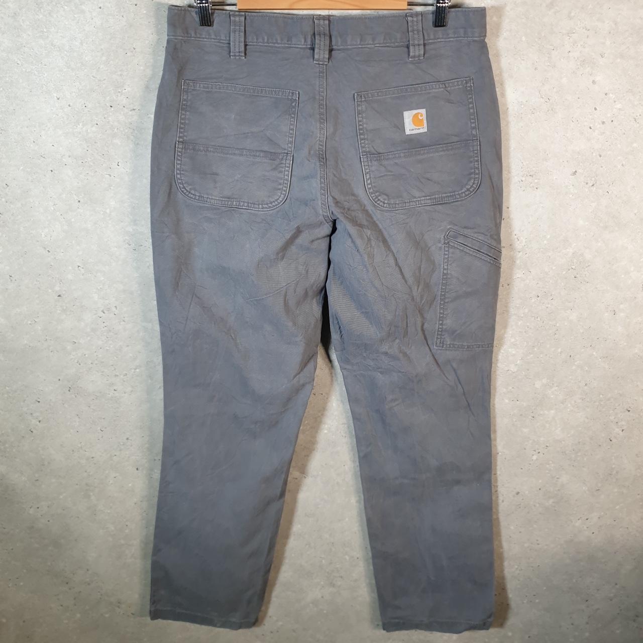 Vintage Carhartt Carpenter Trousers Mens W34 L34 Grey Relaxed Fit Workwear