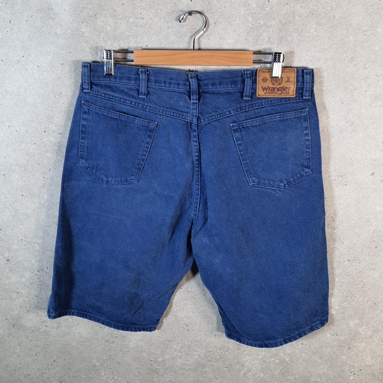 Vintage Wrangler Denim Shorts Jorts Cargo Men’s W36 Blue Baggy Cotton