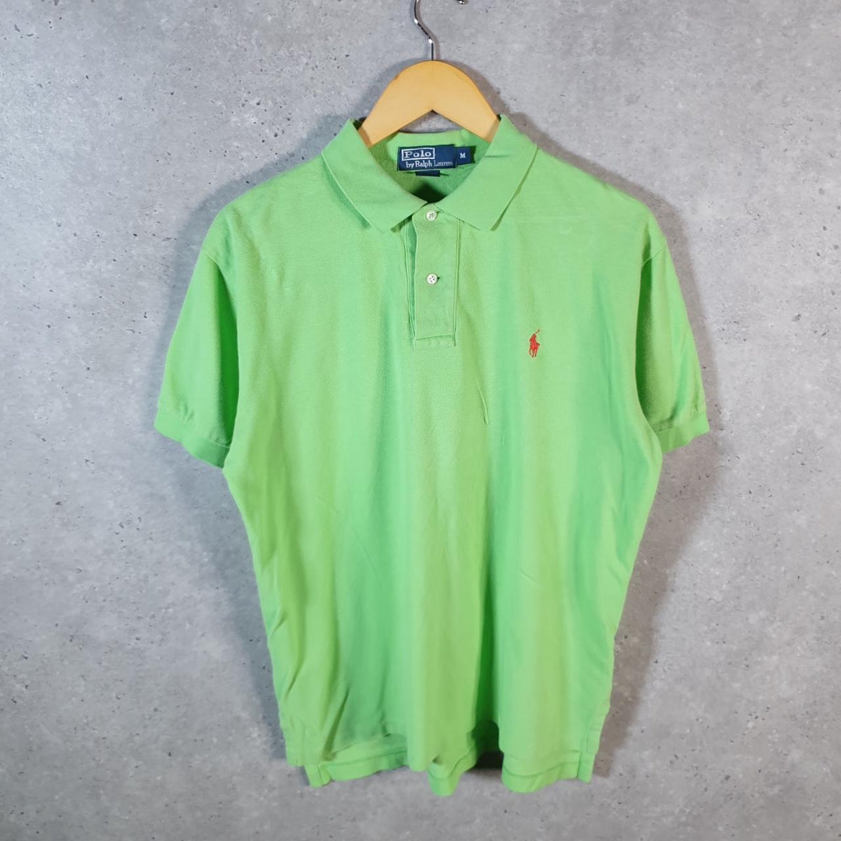 Vintage Ralph Lauren Polo Shirt Men’s Medium Green Classic Fit Embroidered Pony