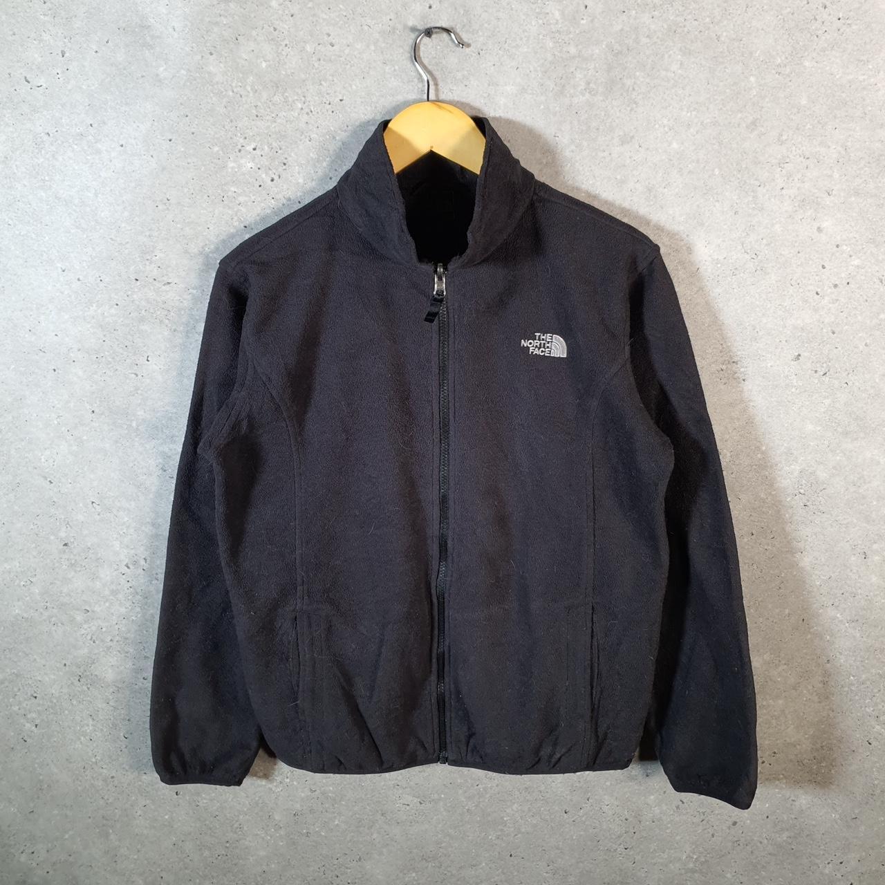 Vintage The North Face TNF Fleece Sweatshirt  Youth XL Black Full Zip Logo
