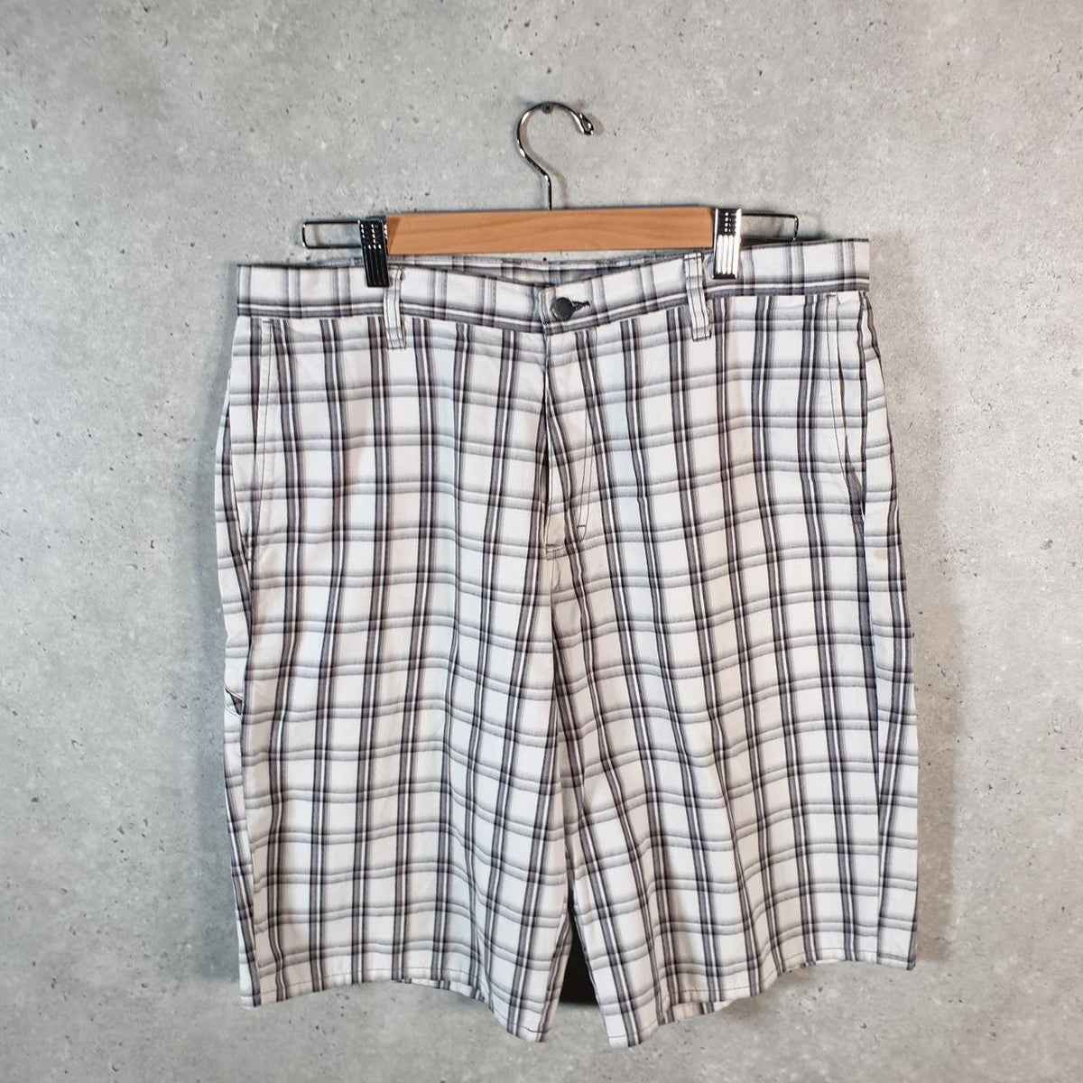 Vintage Dickies Baggy Chino Shorts Jorts Cargo Mens W34 Checkered Regular Fit