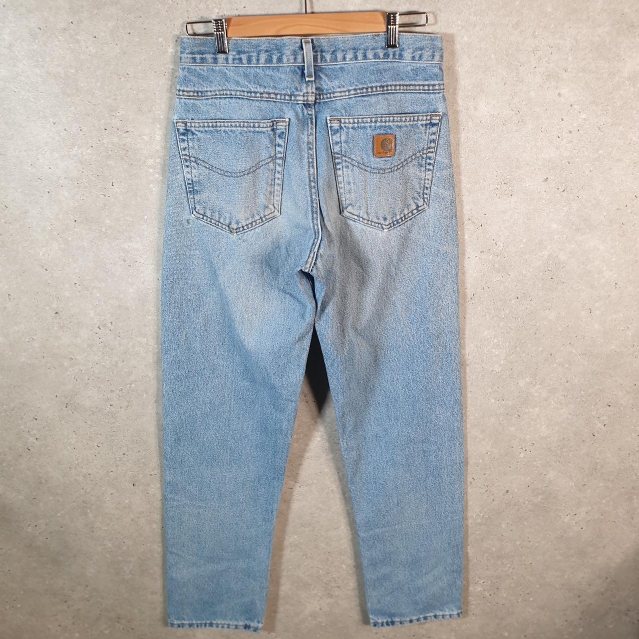 Vintage Carhartt Workwear Carpenter Jeans Mens W30 L30 Blue Denim Traditional Fit USA