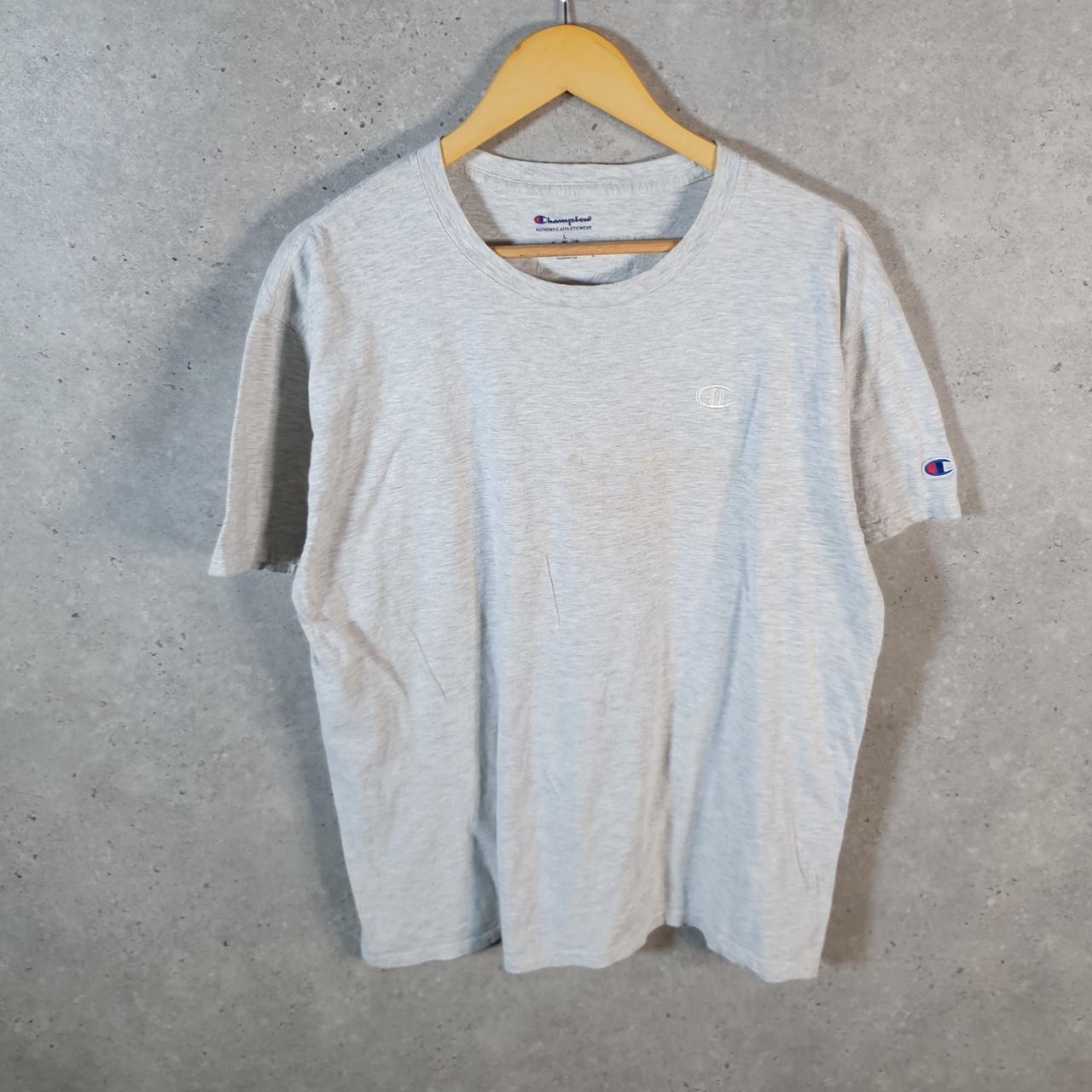 Vintage Champion Spellout T Shirt Men’s Large Grey USA Athletic